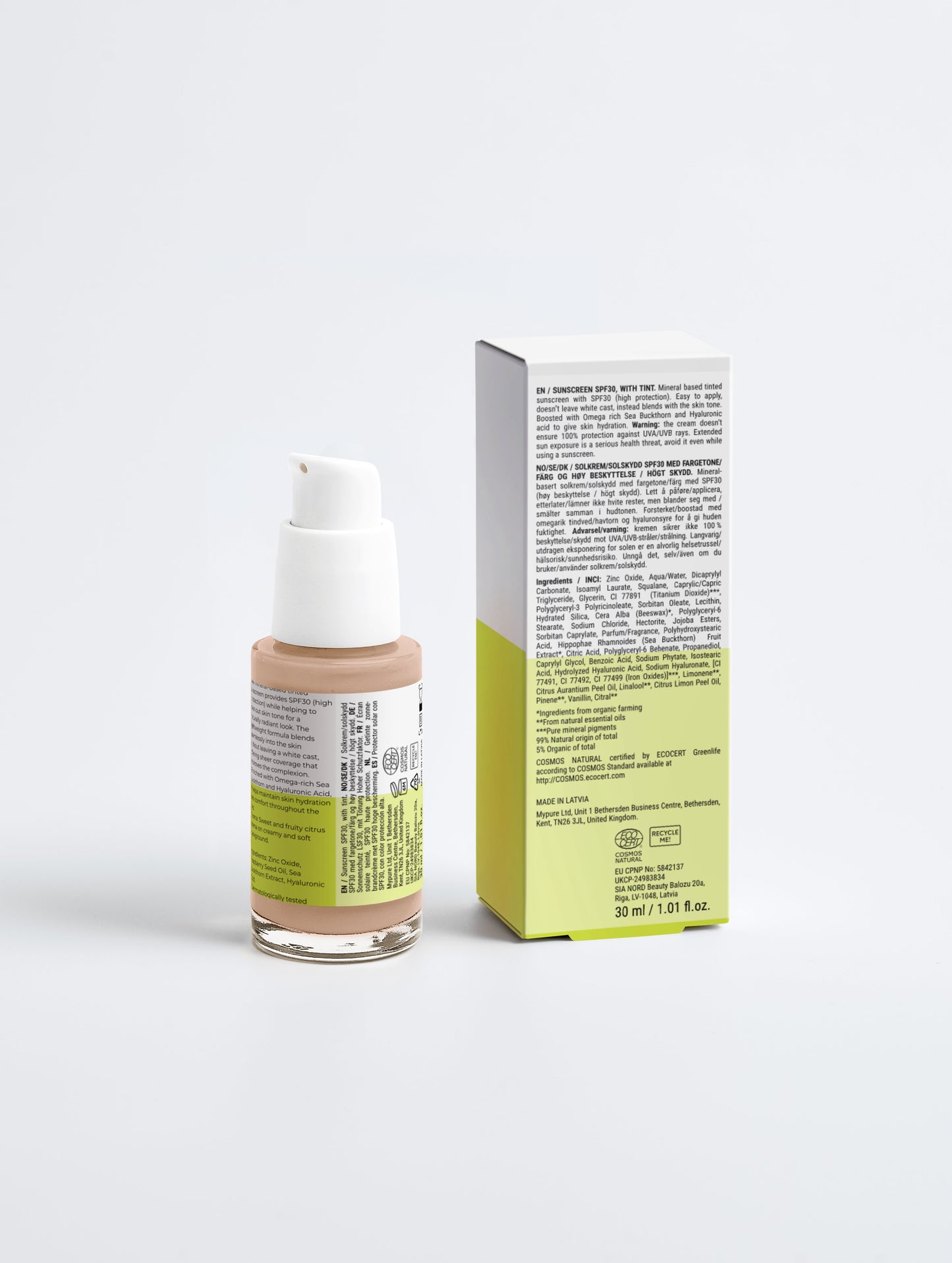 Mineral Sunscreen SPF30, with tint