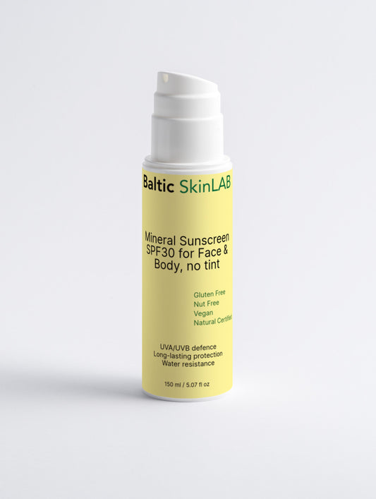 Mineral Sunscreen SPF30 for Face & Body, no tint, 150ml