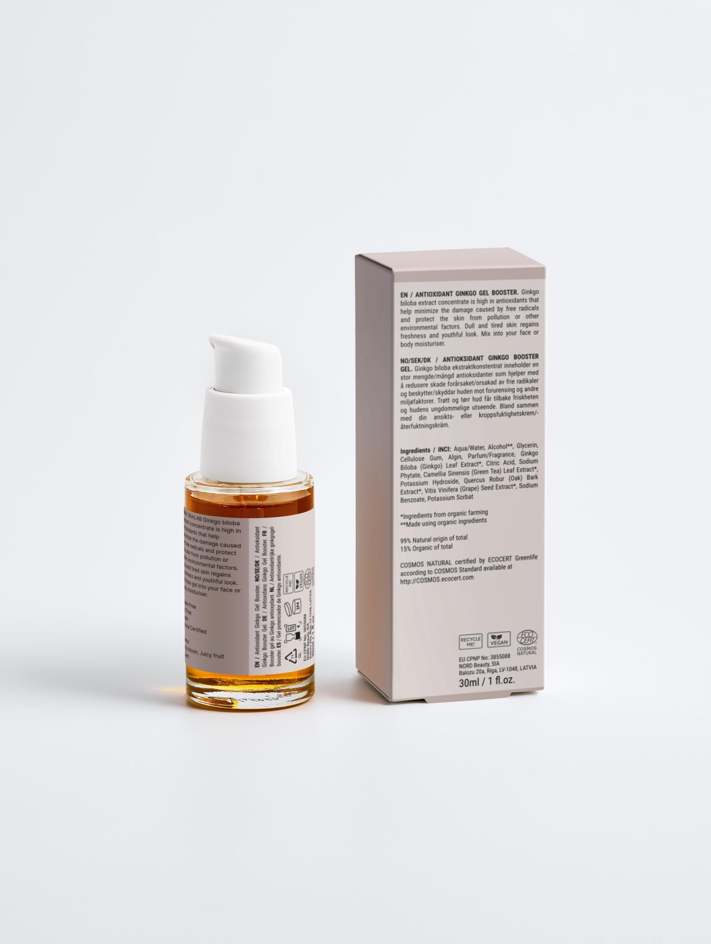Antioxidant Ginkgo Gel Booster, 30ml